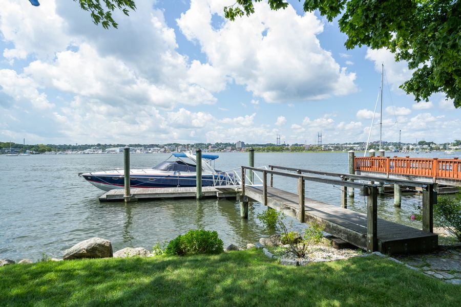 Deep-water dock and Long Island Sound