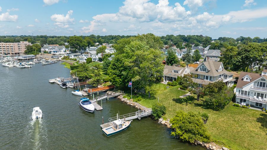 Aerial over Norwalk Harbor