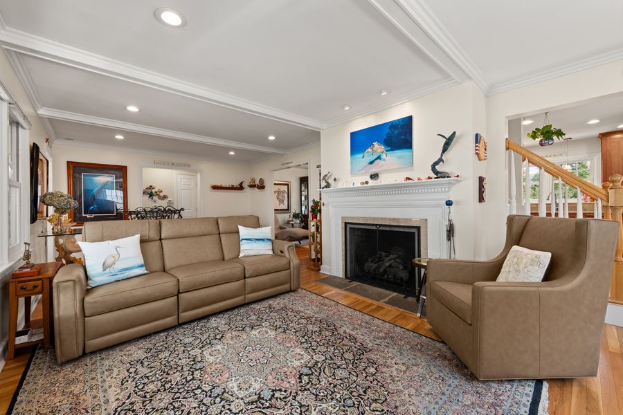 Living room with fireplace